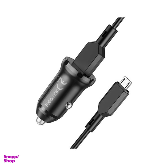 شارژر فندکی بروفون مدل BZ18 QC3.0 18W به همراه کابل تبدیل MicroUSB