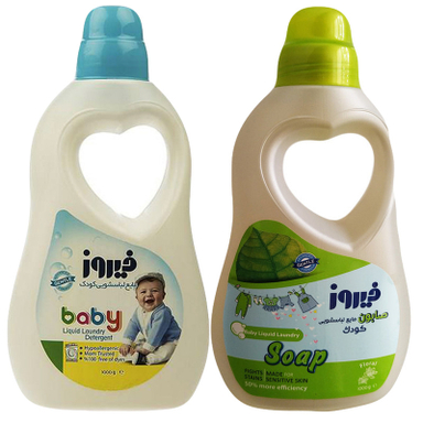 صابون مایع لباسشویی فیروز مدل بهاره وزن 950 گرم و مایع لباسشویی فیروز وزن 1000 گرم
