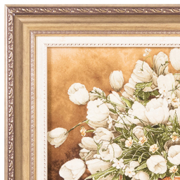 تابلو فرش دستباف سی پرشیا مدل گل لاله در گلدان مسی کد 903662