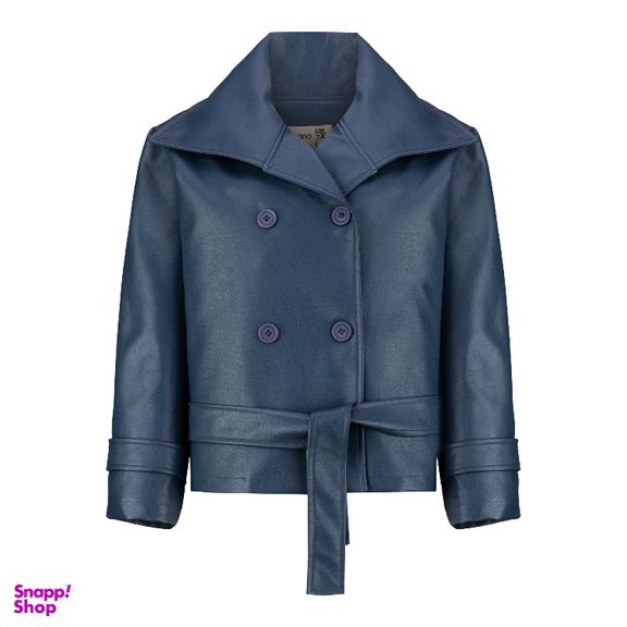 کت چرم زنانه السانا مدل مریدا کد 234405 رنگ سرمه ای