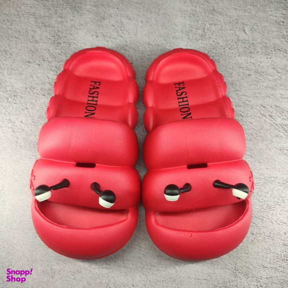 دمپایی دخترانه پاپا مدل حلزونی رنگ قرمز