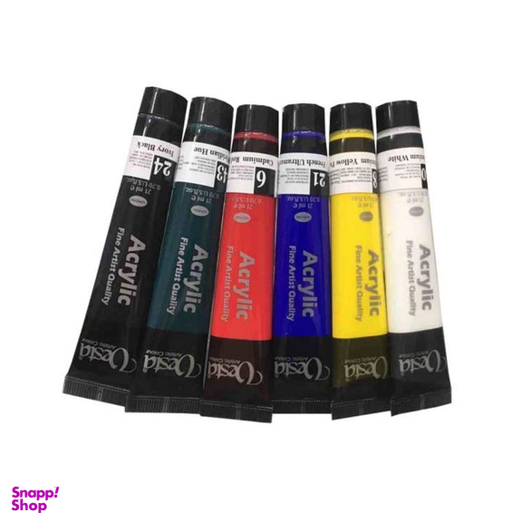 رنگ اکریلیک وستا مدل 65 حجم 21 میلی لیتر بسته 6 عددی