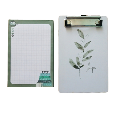تخته شاسی طرح برگ و کتاب سایز A6 به همراه کاغذ
