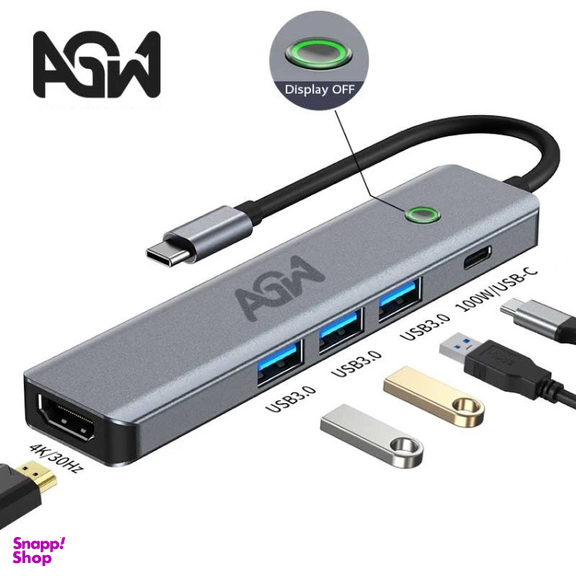 USB هاب 5 پورت Type-C ای جی دبلیو مدل BYL-2319