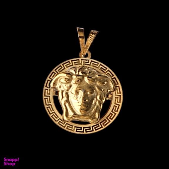 پلاک گردنبند طلا 18 عیار زنانه طرح ورساچه