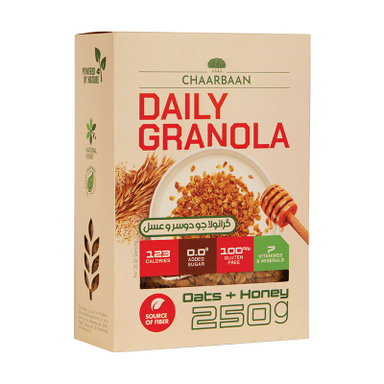 گرانولا روزانه ساده چاربان وزن 250 گرم