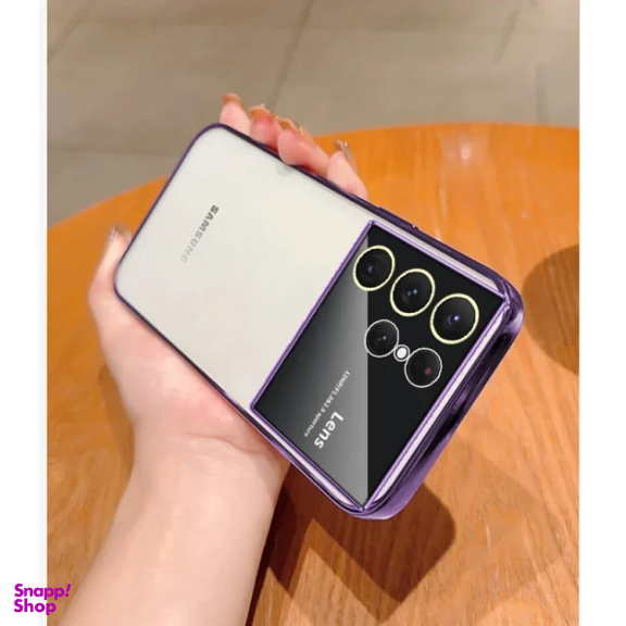 کاور گوشی موبایل مدل الکترو لنز شفاف مناسب برای سامسونگ Galaxy S23 Ultra