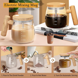 ماگ همزن دار مدل EM-CUP به همراه 2 عدد باتری نیم قلم