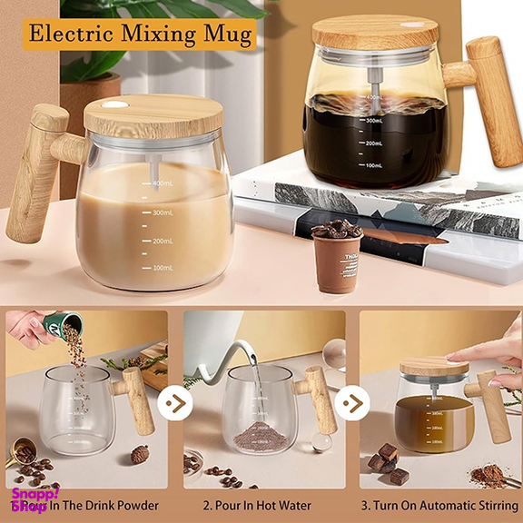 ماگ همزن دار مدل EM-CUP به همراه 2 عدد باتری نیم قلم