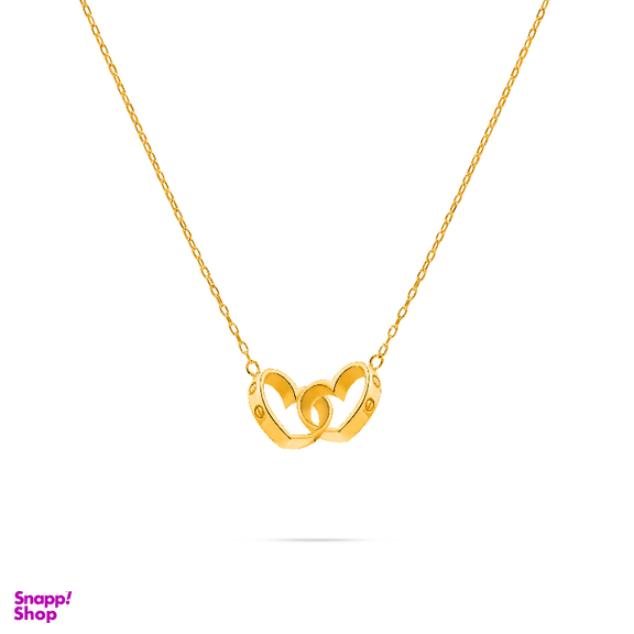 گردنبند طلا 18 عیار زنانه سی گلد گالری مدل پیوند قلب ها