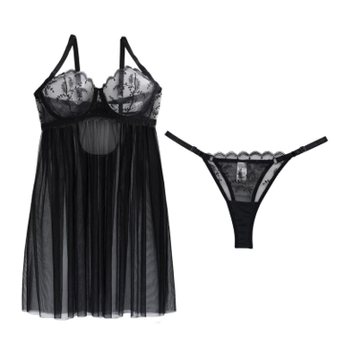 لباس خواب زنانه برتا مدل توری فنردار کد 2200B