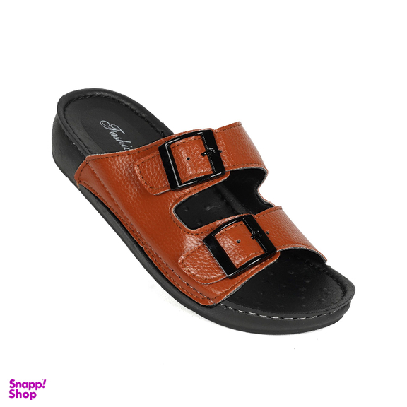 دمپایی زنانه نیکتا مدل مانک استرپ رنگ عسلی