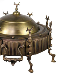 منقل برنجی مدل طرح روسی کاسه بزرگ کد M126