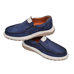 کفش طبی مردانه چرم ریباری مدل P1 رنگ آبی