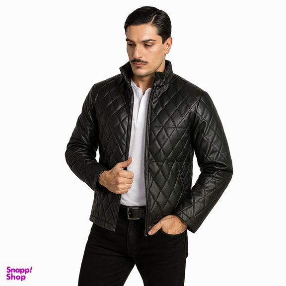 کت چرم مردانه کد 4030 رنگ مشکی