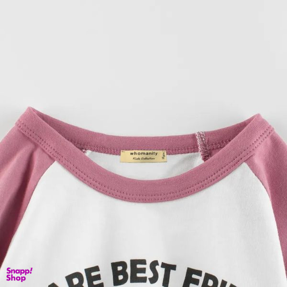 تی شرت آستین کوتاه دخترانه هومنیتی مدل WYKGTSHT9533-WHTPNK
