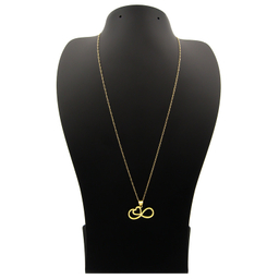 گردنبند طلا 18 عیار زنانه کاپانی طرح قلب و بی نهایت کد KN027