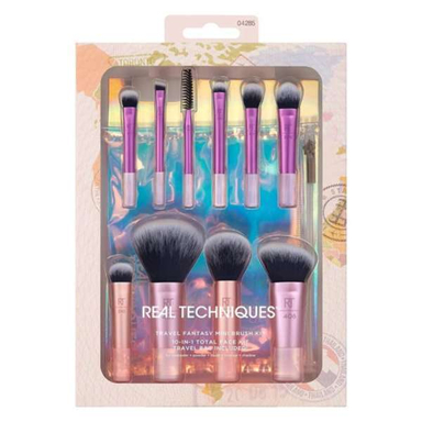 ست براش مسافرتی ده کاره به همراه کیف ریل تکنیک مدل Real Techniques Travel Mini Brush