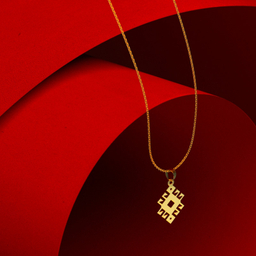 گردنبند طلا 18 عیار زنانه مدوپد مدل هندسی کد F3-1-1279