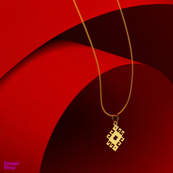 گردنبند طلا 18 عیار زنانه مدوپد مدل هندسی کد F3-1-1279