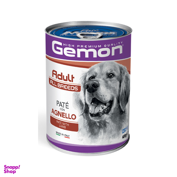 کنسرو پته سگ بالغ ژمون طعم بره وزن 400 گرم