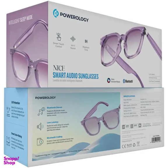 عینک آفتابی هوشمند و هندزفری بلوتوثی پاورولوژی مدل PWHY1009PL