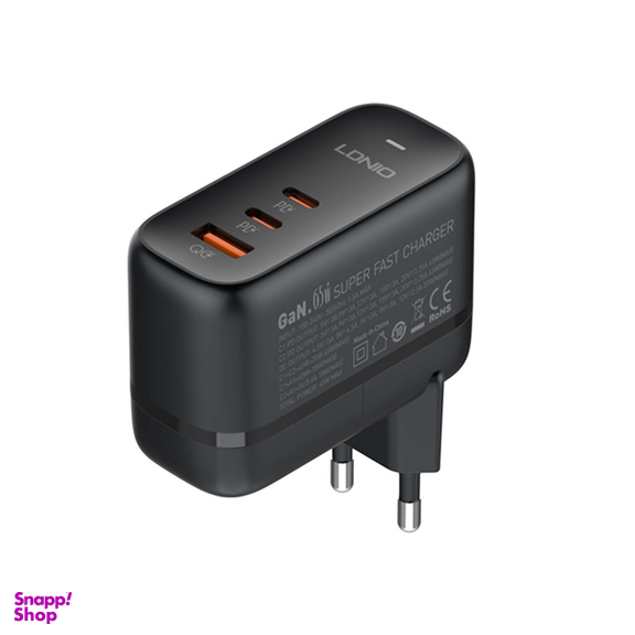 شارژر دیواری الدینیو مدل GaN Super Fast Charger Q366 65W