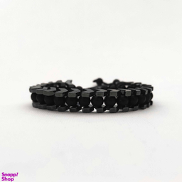 دستبند مردانه مدل حدید و اونیکس کد M04 رنگ مشکی