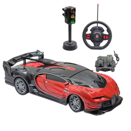 ماشین بازی کنترلی ناب سل مدل بوگاتی شارژی پدال دار فرمانی همراه با چراغ راهنمایی Lamborghini