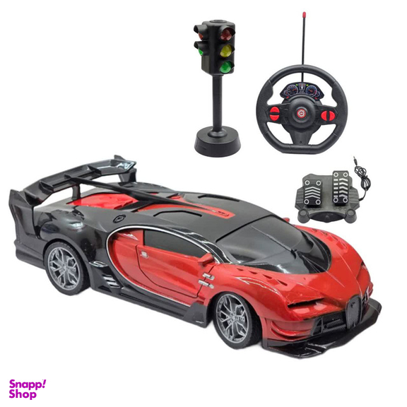 ماشین بازی کنترلی ناب سل مدل بوگاتی شارژی پدال دار فرمانی همراه با چراغ راهنمایی Lamborghini