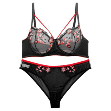 ست شورت و سوتین زنانه نوشه پوش مدل توری کد 88811