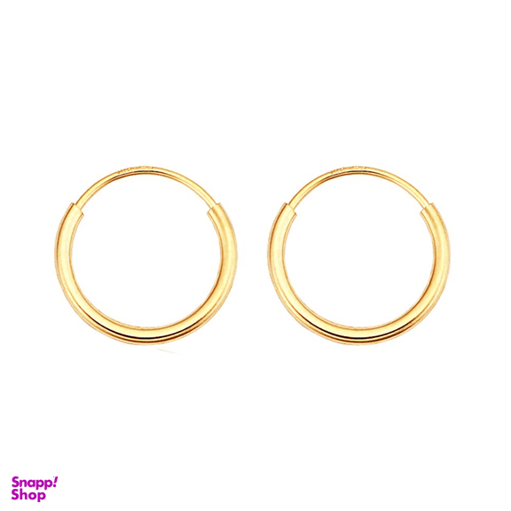 گوشواره طلا 18 عیار زنانه مدل حلقه ای ساده کد 130488