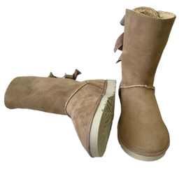 بوت زنانه طرح اگ مدل پشت بندی رنگ کرم