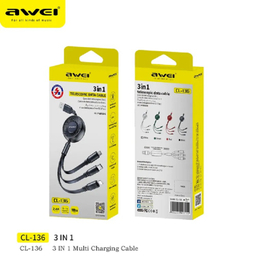 کابل دیتا USB به MicroUSB/Lightning/Type-C اوی مدل Awei CL136 طول 1 متر
