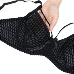 ست دو شورت و سوتین هارنس دار ژوبین طرح لونه زنبوری رنگ مشکی