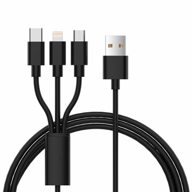 کابل تبدیل USB به microUSB  / لایتنینگ  / USB-C کاجیتل مدل 3in1 طول 1.2 متر