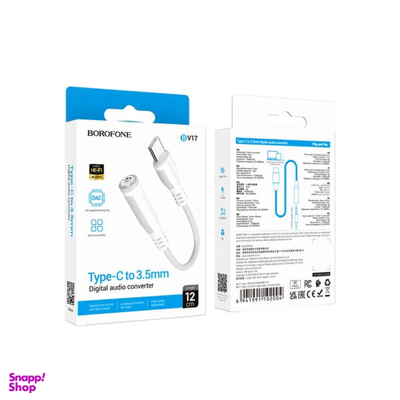مبدل AUX OTG به USB-C بروفون مدل BV17