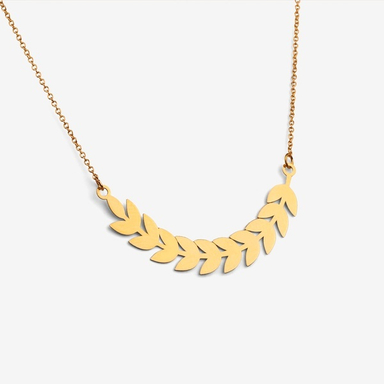 گردنبند طلا 18 عیار زنانه طرح برگ زیتون کد 1150