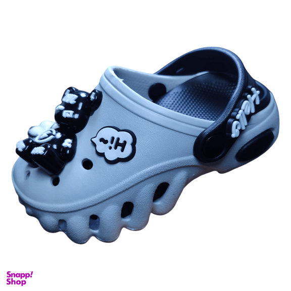 صندل بچگانه کراکس زیتون مدل فلای رنگ مشکی طوسی