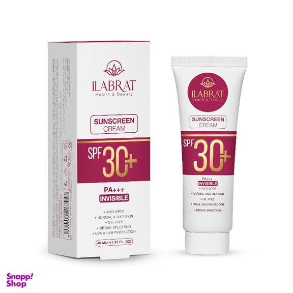 کرم ضد آفتاب بی رنگ ایلابرت مدل SPF30 plus حجم 40 میلی لیتر