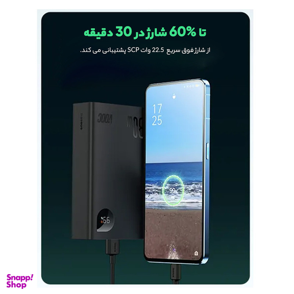 پاوربانک باسئوس مدل PPAD080102 ظرفیت 20000 میلی آمپر ساعت