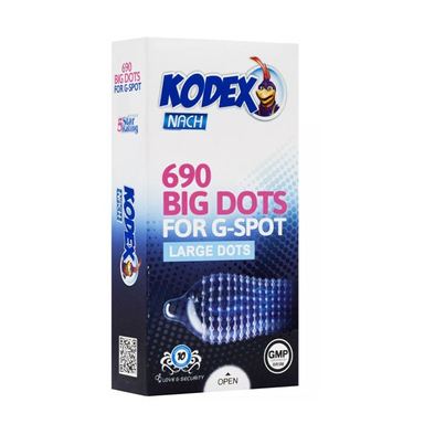 کاندوم خار درشت کدکس مدل BIG DOTS 690 بسته 10 عددی