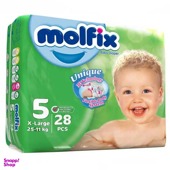 پوشک کودک مولفیکس سایز 5 بسته 28 عددی