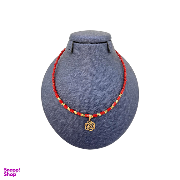 گردنبند طلا 18 عیار زنانه پانسی طرح گل رز کد nem34