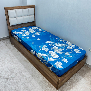 ملحفه ناتوسا مدل کشدار ارکیده یک نفره سایز 120×200 سانتی متر