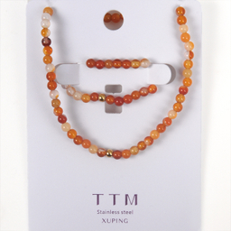 نیم ست زیور زنانه ژوپینگ کد 1171301844 رنگ کهربایی