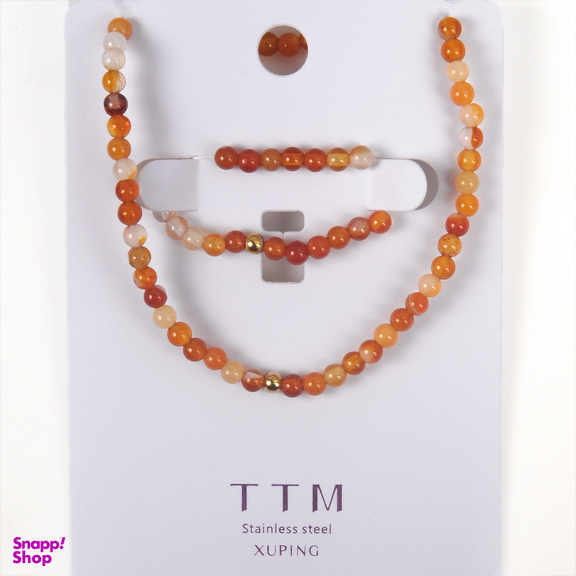 نیم ست زیور زنانه ژوپینگ کد 1171301844 رنگ کهربایی