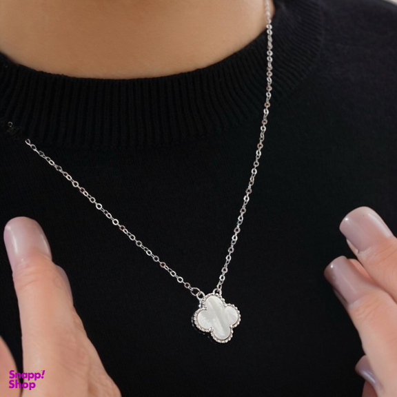 گردنبند نقره زنانه مدل ونکلیف صدفی کد 220