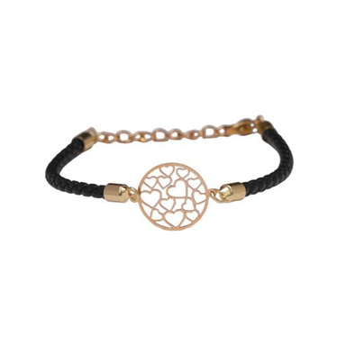 دستبند طلا 18 عیار زنانه پانسی طرح قلب و دایره مدل D21069