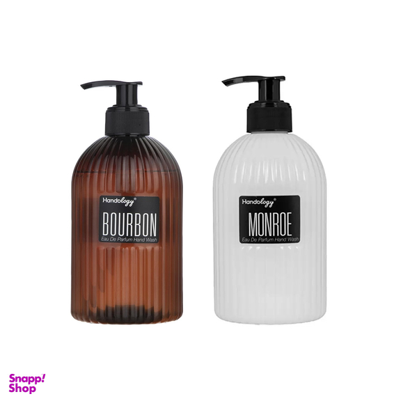 مایع دستشویی هندولوژی مدل Monroe Bourbon حجم 470 میلی لیتر مجموعه 2 عددی